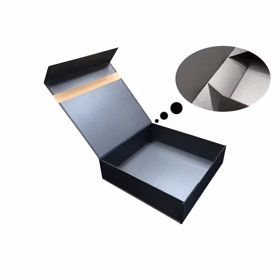 Custom Magnetic Closure Matt Lamination Folding Paper Gift Box with Glossy Black UV Coating Logo Folded Packaging Storage Boxes Cardboard Shipping Box