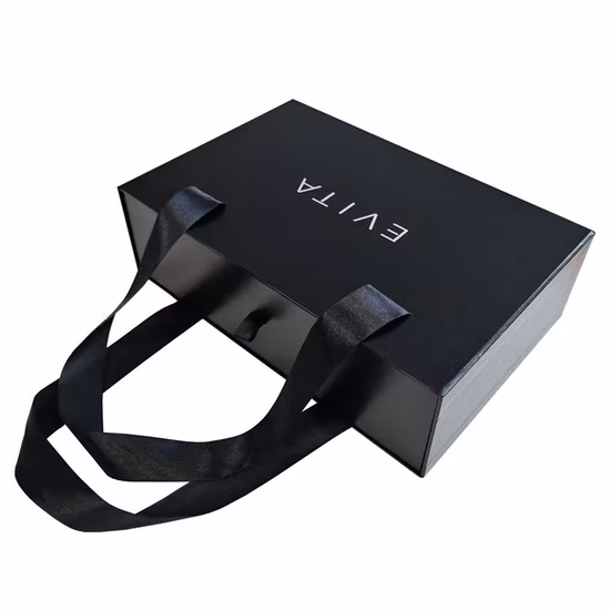 Luxury Custom Logo Hot Stamping Black Packaging Box Drawer Box Gift Boxes